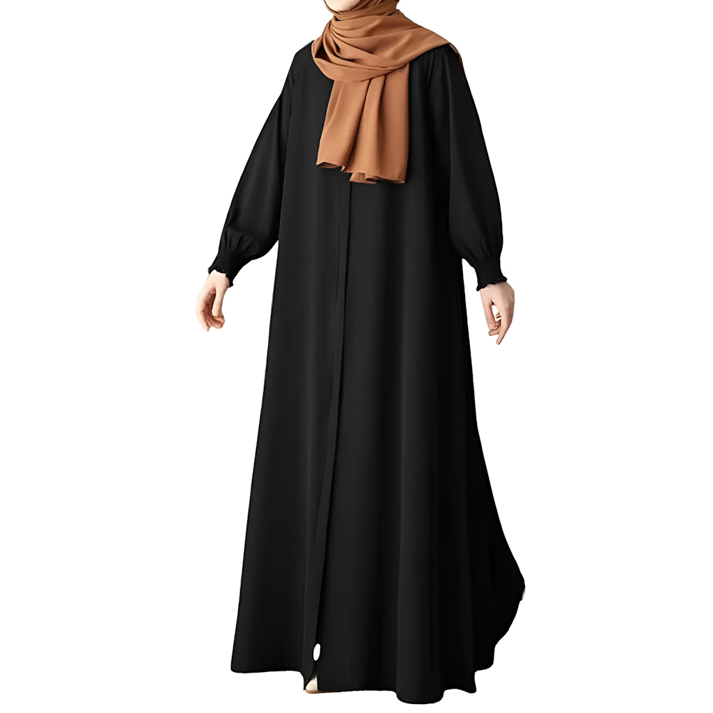Front Open Zipper Abaya