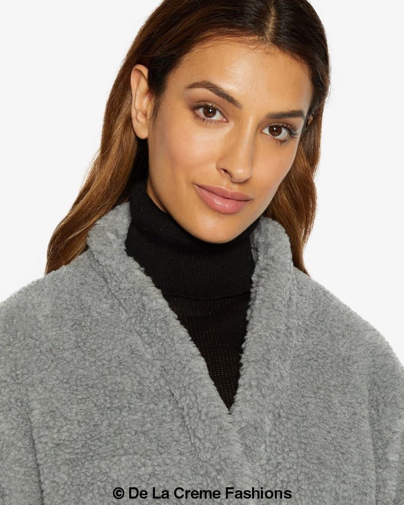 Open Front Belted Teddy Coat