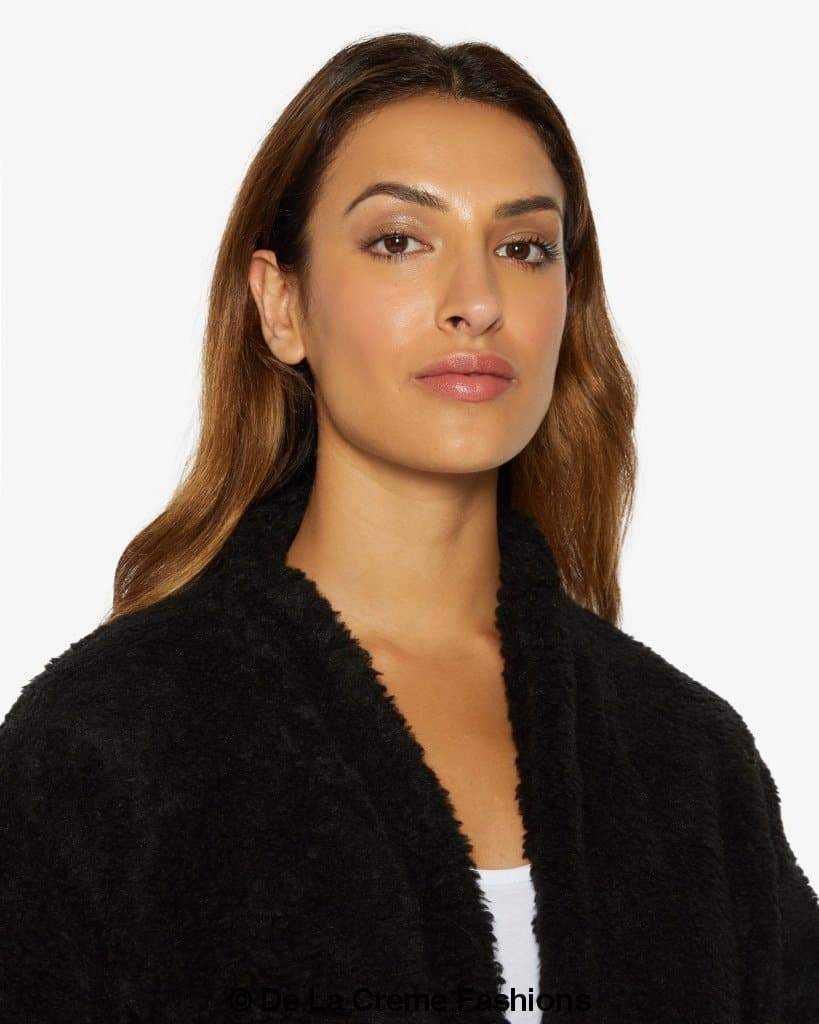 Open Front Belted Teddy Coat